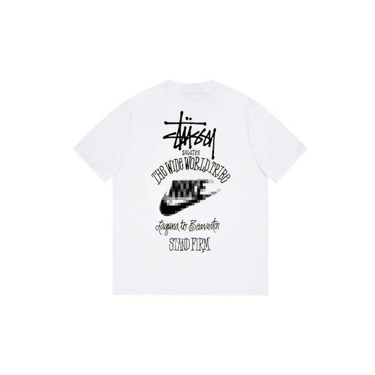 Stussy The Wide World Tribe T Shirt Loose Casual T-Shirts Same for Men and Women