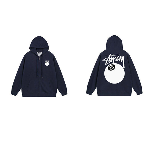 Stussy Hoodie Zip-Up Cardigan Fleece Hooded Sweater