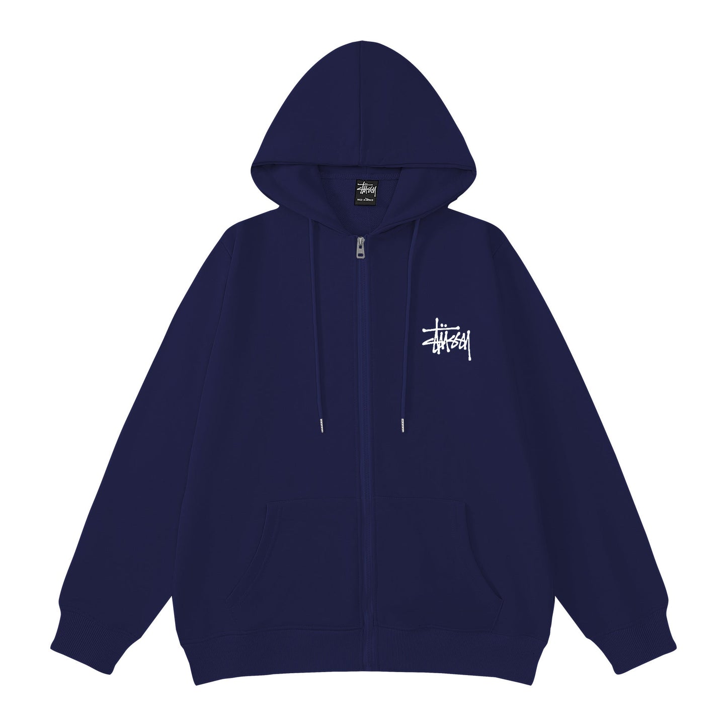 Stussy Hoodie Embroidered Fleece Fashion Cardigan Zip Hoodie