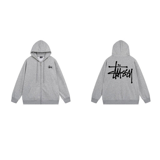 Stussy Hoodie Zip-Up Cardigan Fleece Hooded Sweater