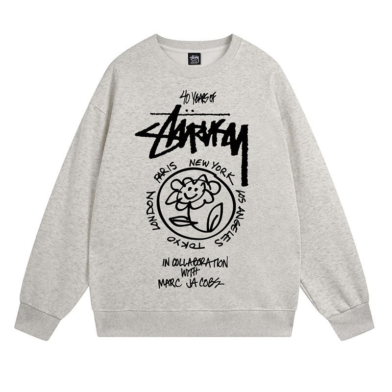 Stussy Sweatshirts Autumn/Winter Fleece Couple Sweatshirts