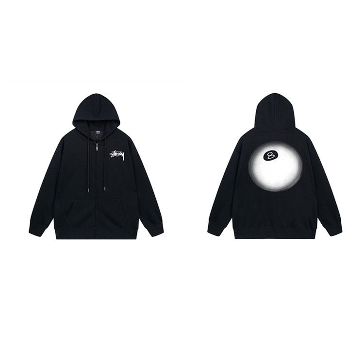 Stussy Hoodie Zip-Up Cardigan Fleece Hooded Sweater