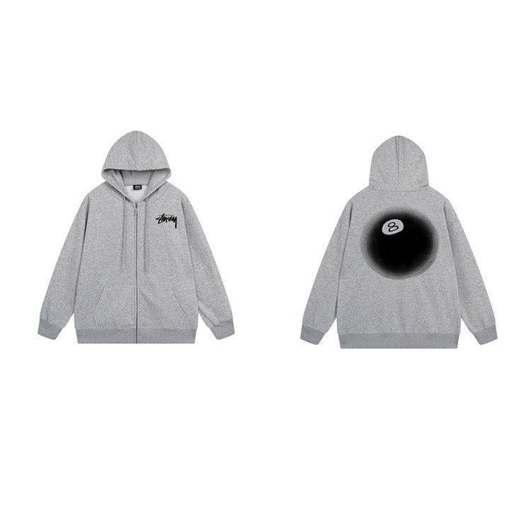 Stussy Hoodie Zip-Up Cardigan Fleece Hooded Sweater