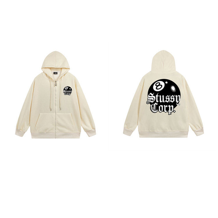 Stussy Hoodie Zip-Up Cardigan Fleece Hooded Sweater