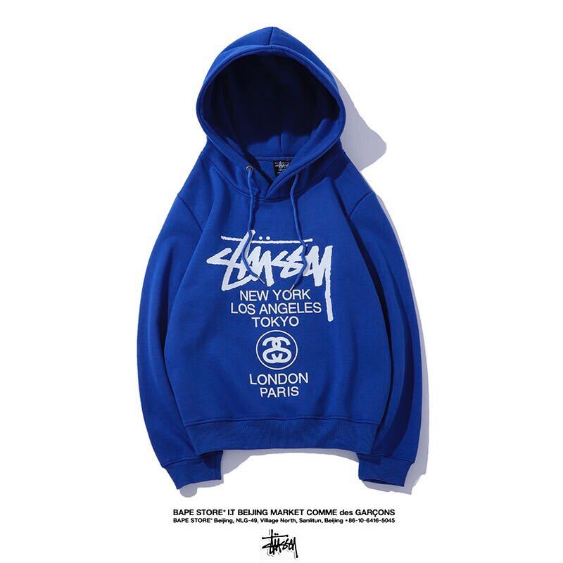 Stussy Hoodie Embroidered Fleece Fashion Hooded Sweater