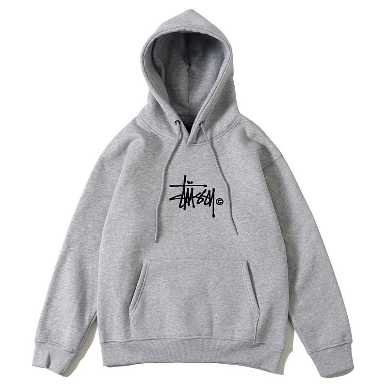 Stussy Hoodie Embroidered Logo Fleece Hoodie