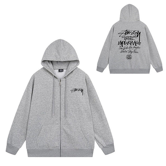 Stussy Hoodie Zip Cardigan Hooded Sweater