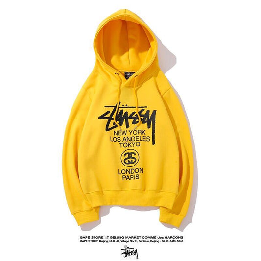 Stussy Hoodie Embroidered Fleece Fashion Hooded Sweater