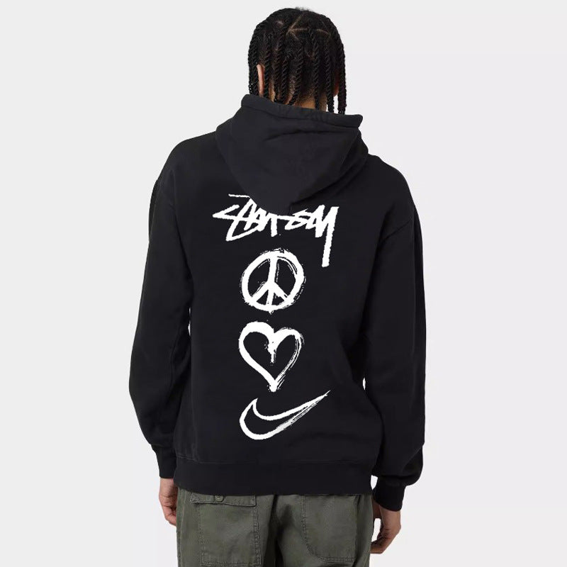 Stussy Hoodie Embroidered Fleece Fashion Hooded Sweater