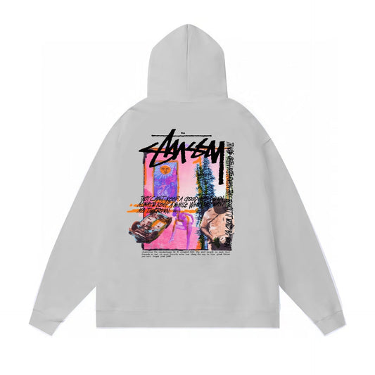 Stussy Hoodie Fall/Winter Fleece Hooded Sweater