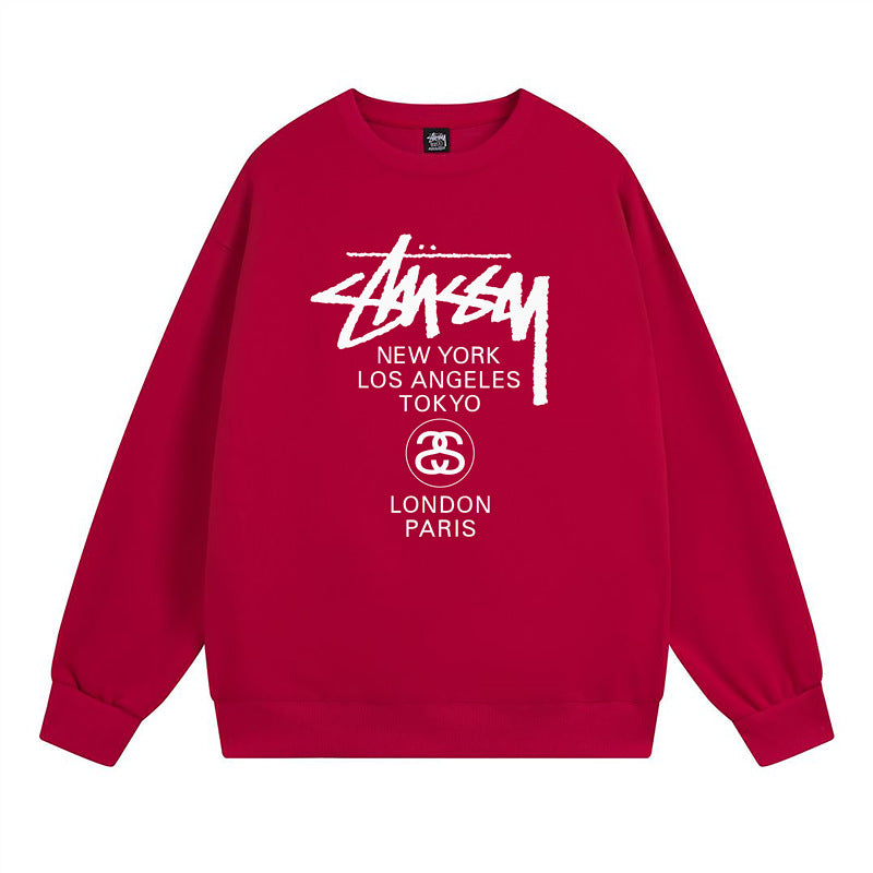 Stussy Sweatshirts Autumn/Winter Fleece Couple Sweatshirts