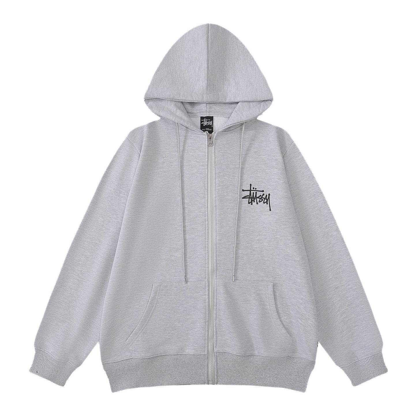 Stussy Hoodie Embroidered Fleece Fashion Cardigan Zip Hoodie