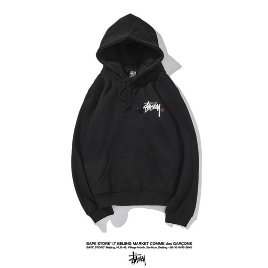 Stussy Hoodie Embroidered Fleece Fashion Hooded Sweater