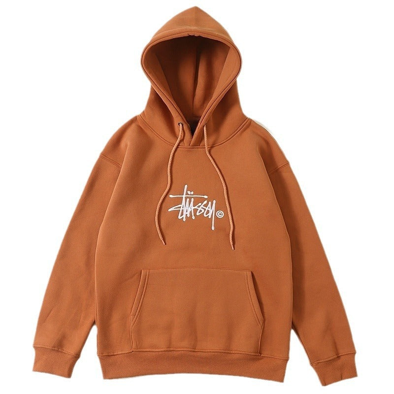 Stussy Hoodie Embroidered Logo Fleece Hoodie