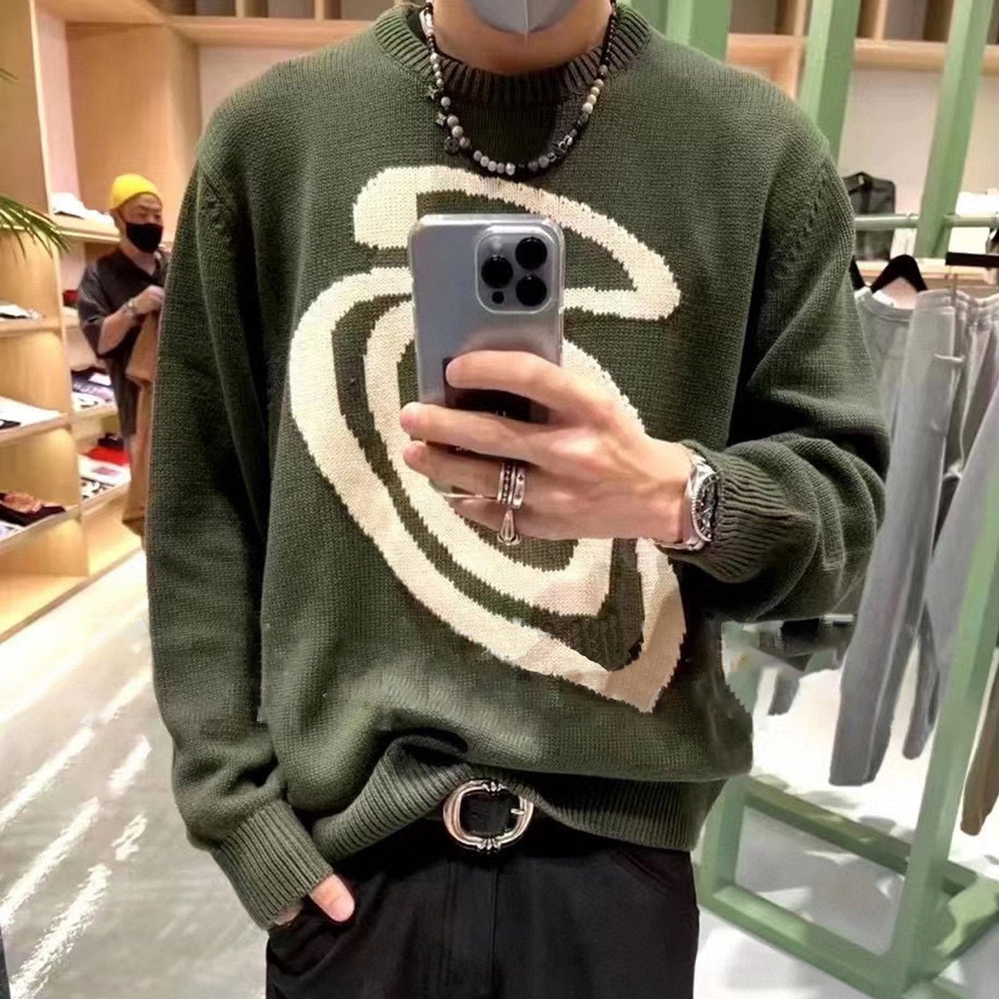 Stussy Sweatshirts Crew Neck Fashion Knitted Sweater