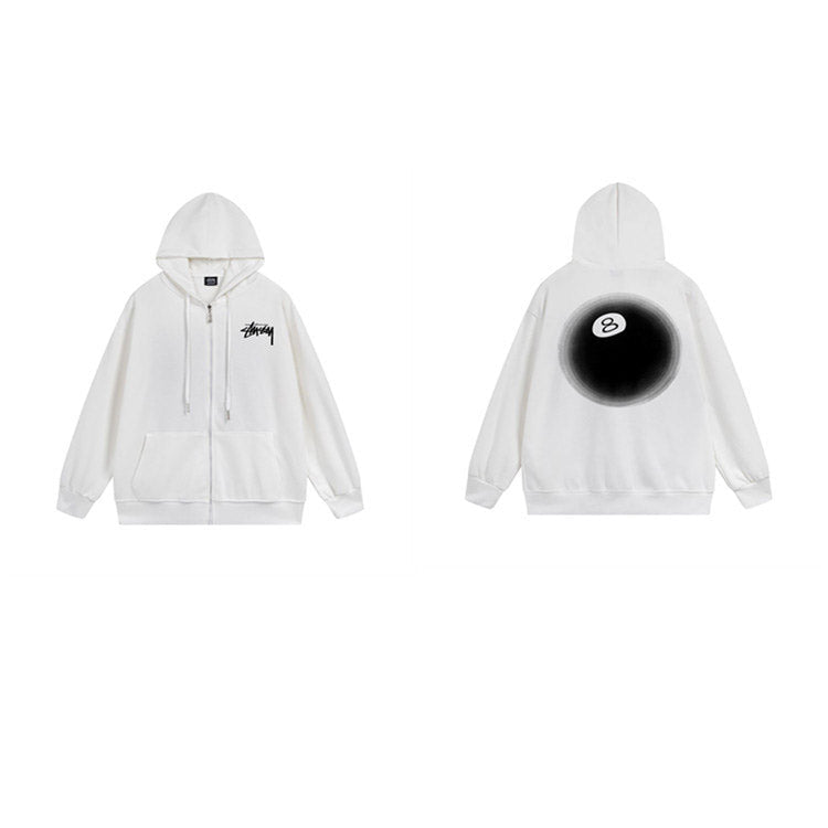 Stussy Hoodie Zip-Up Cardigan Fleece Hooded Sweater